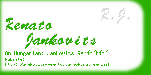 renato jankovits business card